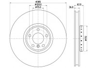 Disco de freno 8DD 355 120-721 Hella