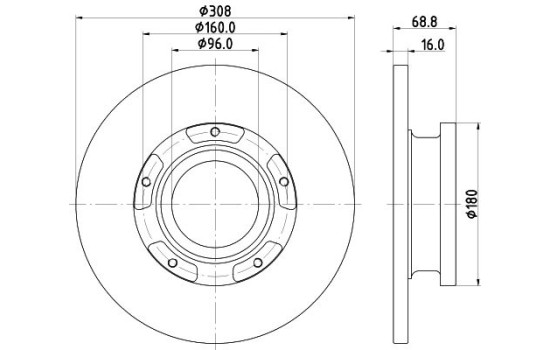 Disco de freno 8DD 355 122-761 Hella