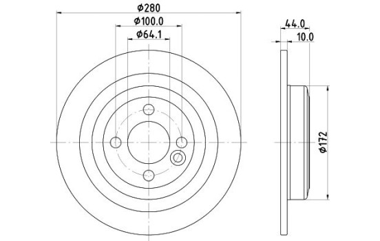 Disco de freno 8DD 355 122-971 Hella