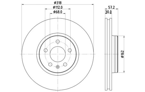 Disco de freno 8DD 355 125-181 Hella