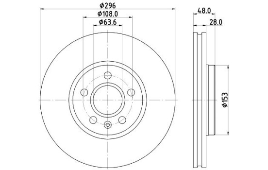 Disco de freno 8DD 355 125-481 Hella