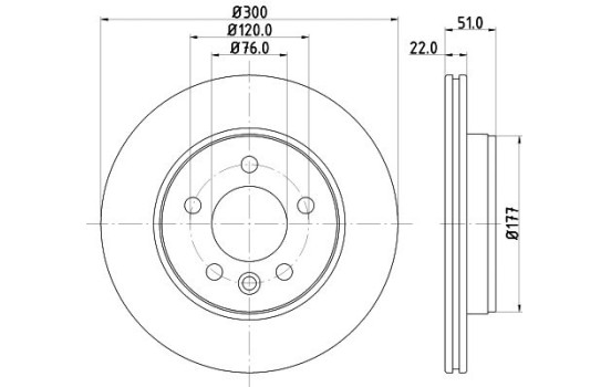 Disco de freno 8DD 355 125-571 Hella