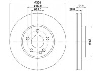 Disco de freno 8DD 355 126-511 Hella