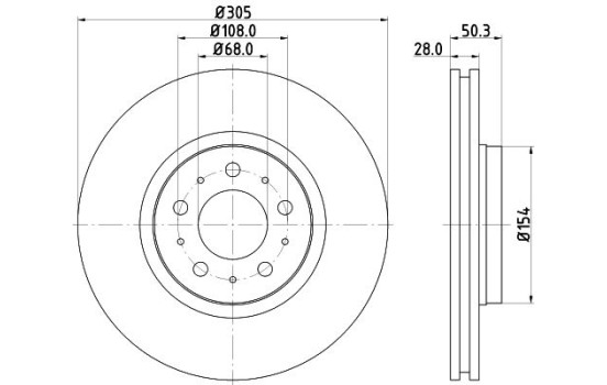 Disco de freno 8DD 355 127-531 Hella