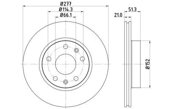 Disco de freno 8DD 355 127-781 Hella