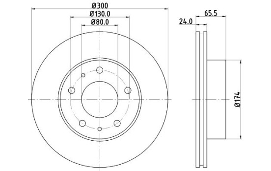 Disco de freno 8DD 355 127-821 Hella