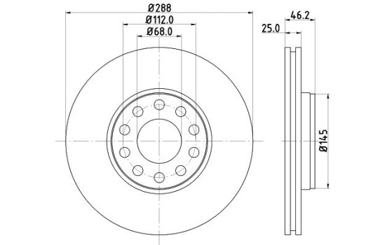 Disco de freno 8DD 355 128-011 Hella