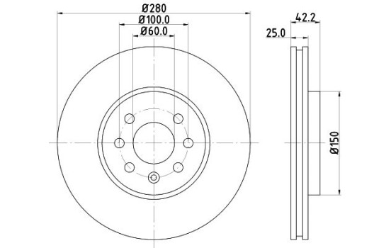 Disco de freno 8DD 355 128-171 Hella
