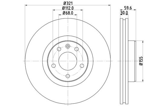 Disco de freno 8DD 355 128-301 Hella