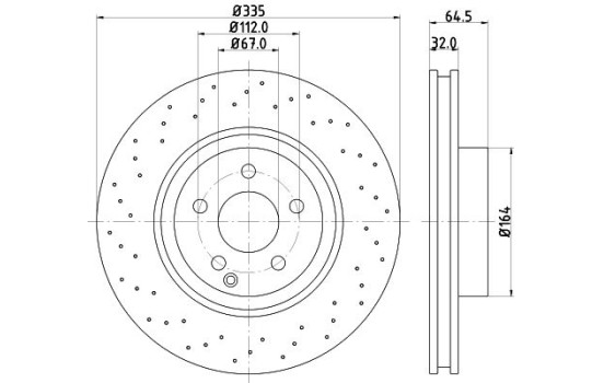 Disco de freno 8DD 355 128-871 Hella