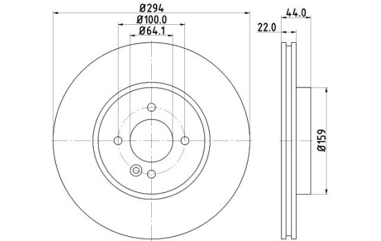 Disco de freno 8DD 355 129-021 Hella