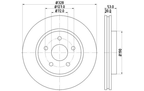 Disco de freno 8DD 355 129-051 Hella