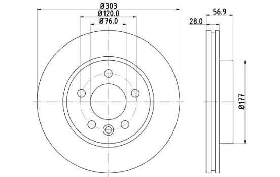 Disco de freno 8DD 355 129-211 Hella
