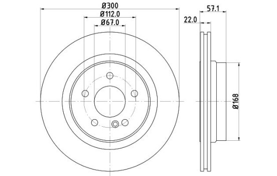 Disco de freno 8DD 355 129-531 Hella
