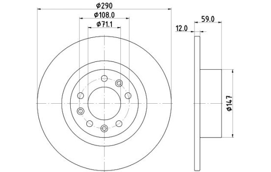 Disco de freno 8DD 355 132-841 Hella