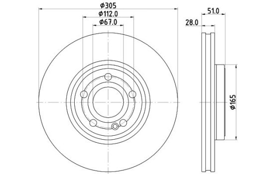 Disco de freno 8DD 355 133-371 Hella