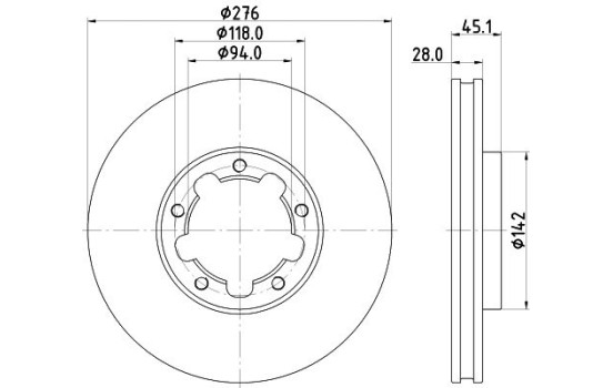 Disco de freno 8DD 355 133-431 Hella