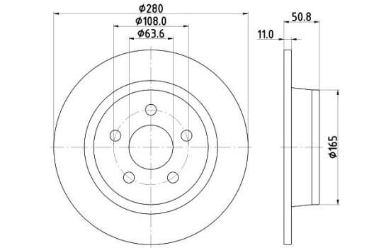 Disco de freno 8DD 355 133-741 Hella