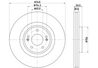 Disco de freno 8DD 355 134-871 Hella