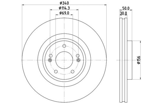 Disco de freno 8DD 355 134-871 Hella