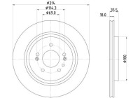 Disco de freno 8DD 355 135-221 Hella