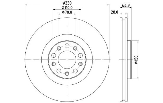 DISCO DE FRENO 8DD 8DD 355 134-801 Hella