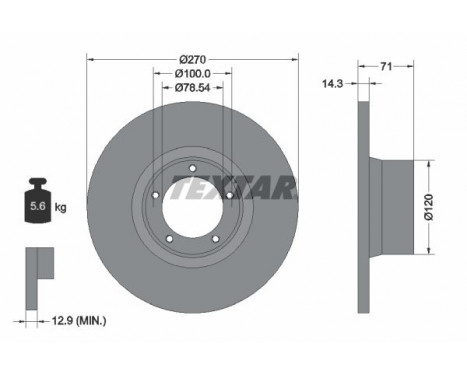 Disco de freno 92014900 Textar