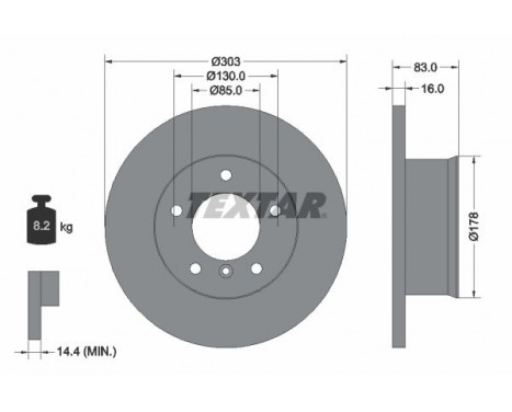 Disco de freno 92020300 Textar