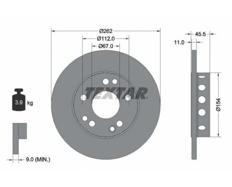 Disco de freno 92027403 Textar
