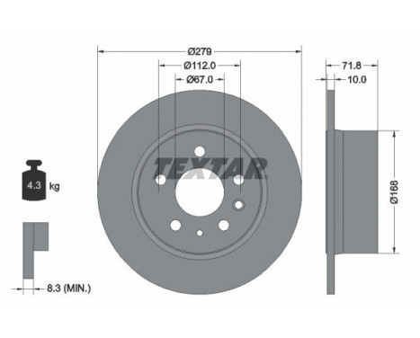 Disco de freno 92032600 Textar
