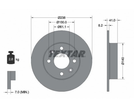 Disco de freno 92036003 Textar