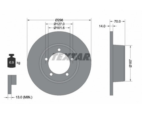 Disco de freno 92040600 Textar
