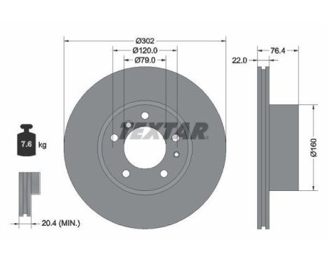 Disco de freno 92042203 Textar