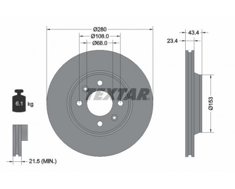 Disco de freno 92048400 Textar