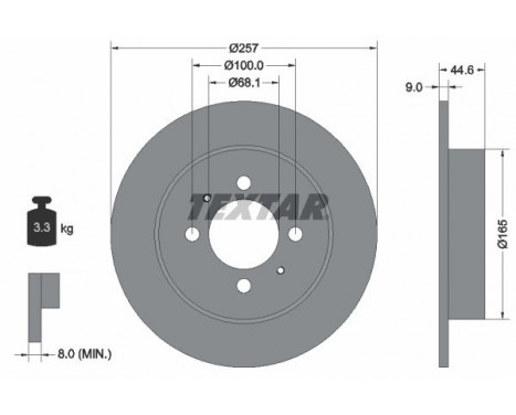 Disco de freno 92079900 Textar