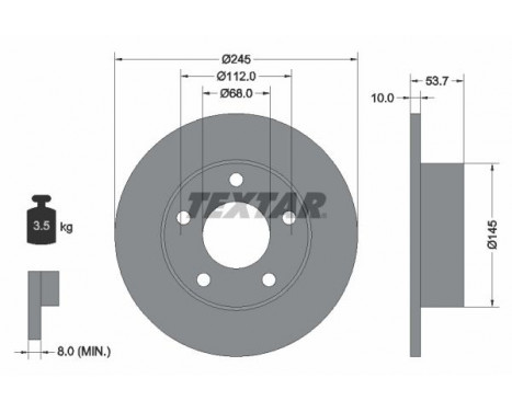 Disco de freno 92090803 Textar