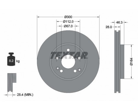 Disco de freno 92106005 Textar