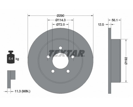 Disco de freno 92108400 Textar