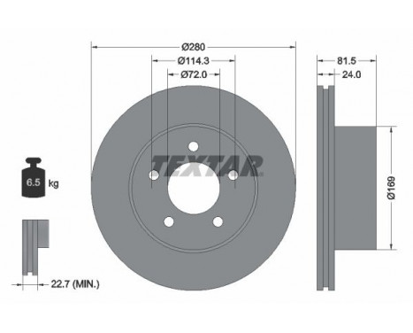 Disco de freno 92113500 Textar