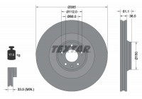 Disco de freno 92151303 Textar