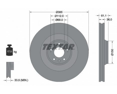 Disco de freno 92151303 Textar
