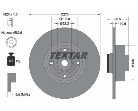Disco de freno 92154503 Textar