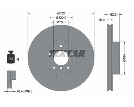 Disco de freno 92160805 Textar