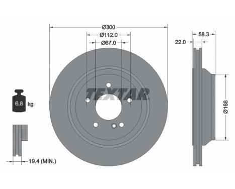 Disco de freno 92176303 Textar