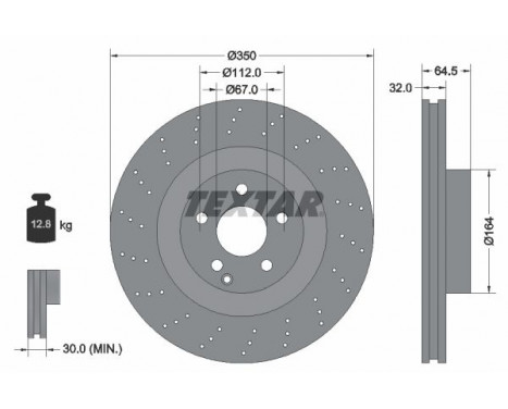 Disco de freno 92176405 Textar