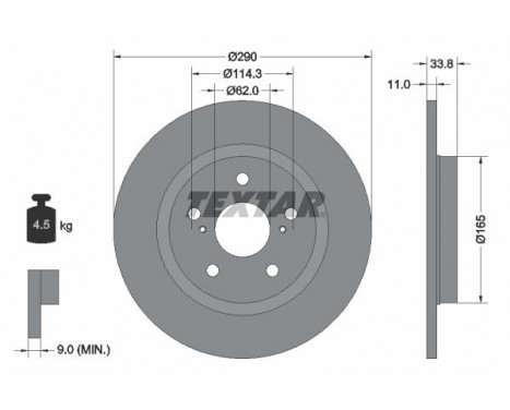 Disco de freno 92195200 Textar