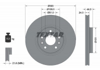 Disco de freno 92202803 Textar