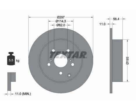 Disco de freno 92222500 Textar