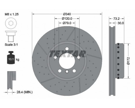 Disco de freno 92265025 Textar