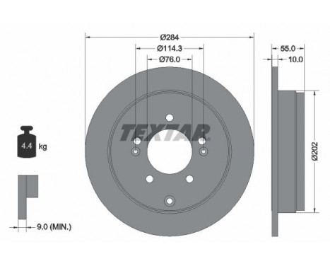 Disco de freno 92271003 Textar